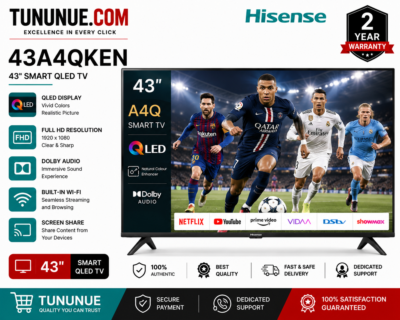 Hisense 43Q5SKEN 43 Inch Smart QLED TV