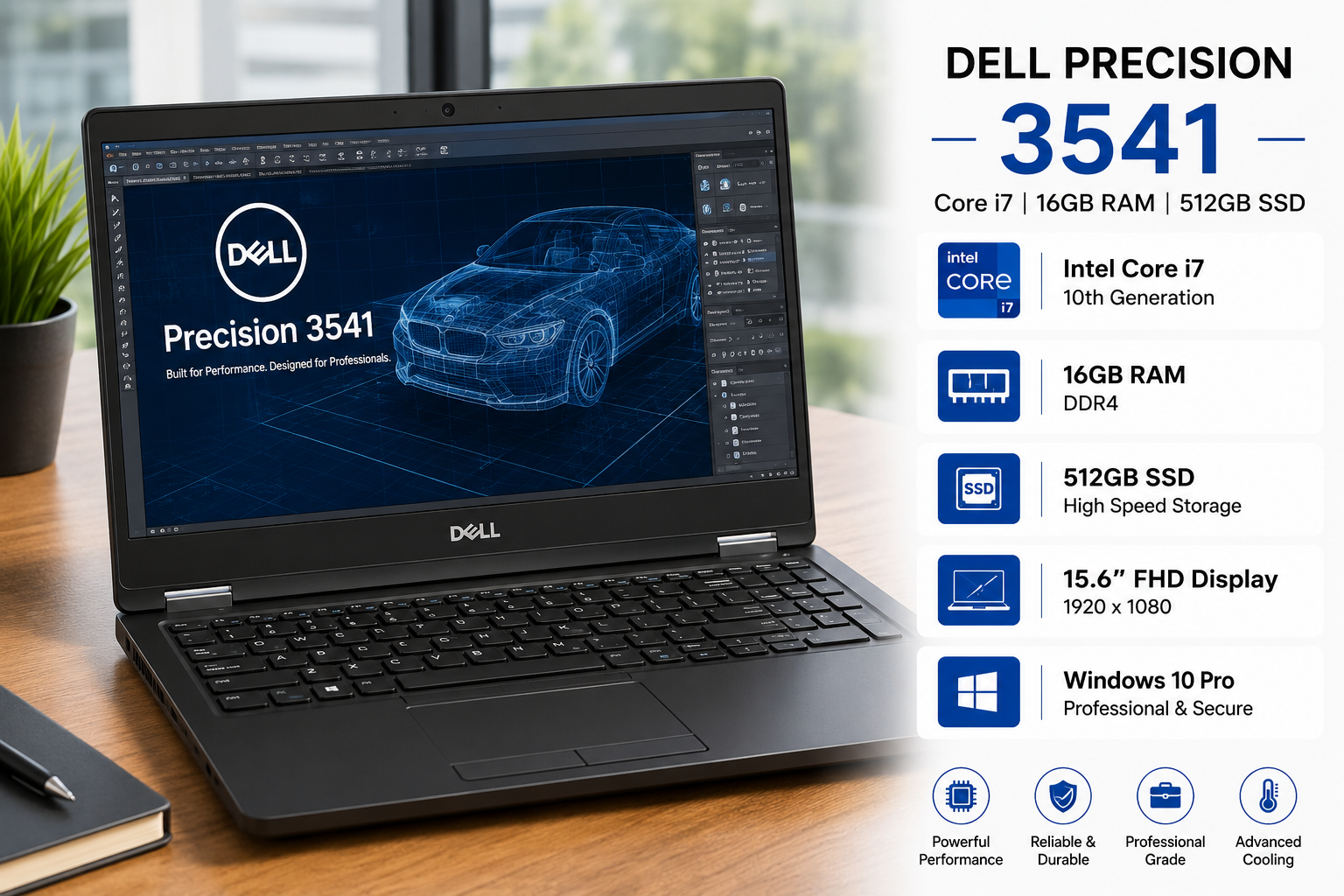 Dell Precision 3541 Core i7 16GB RAM 512GB SSD - Refurbished