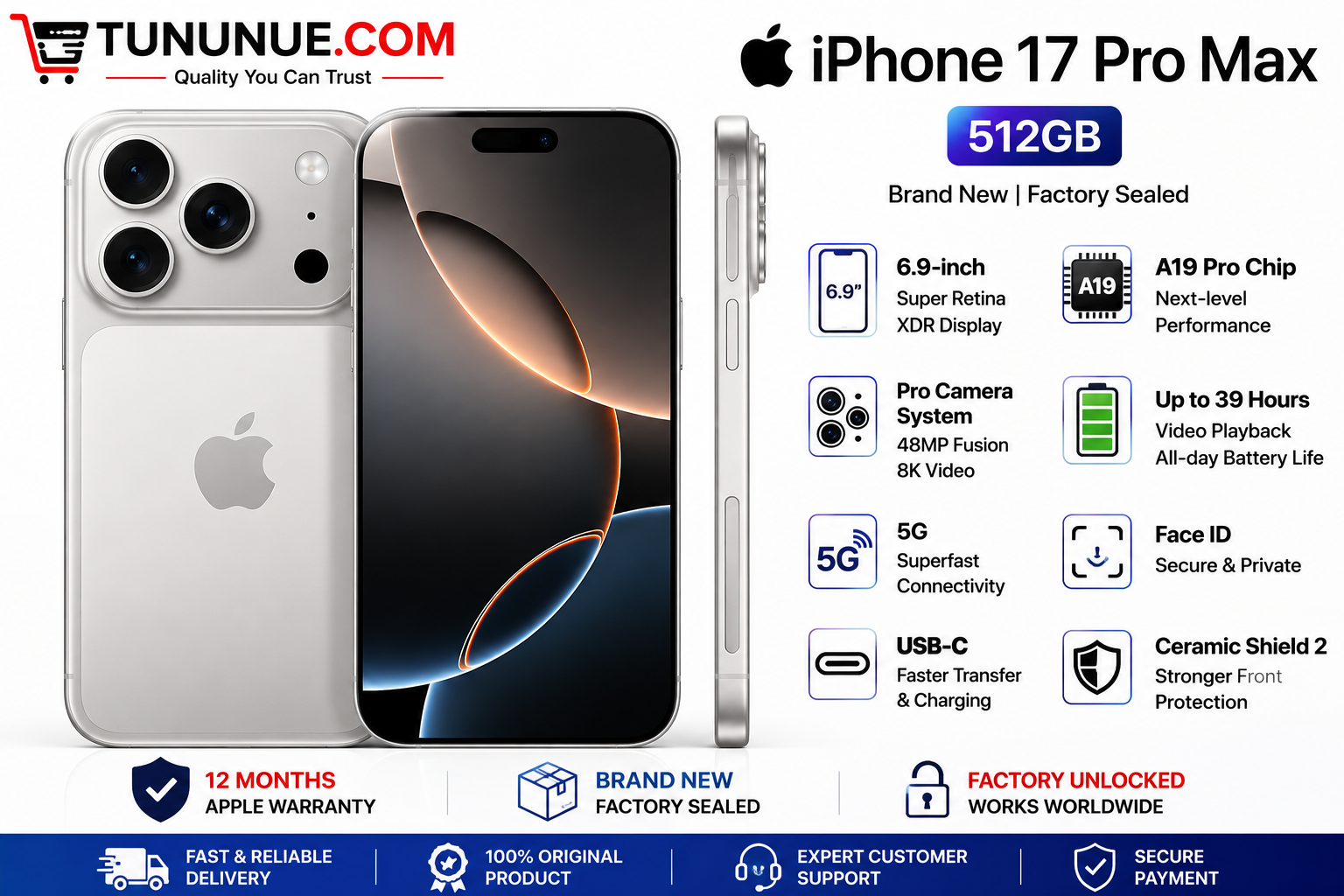 Apple iPhone 17 Pro Max 512GB Brand New