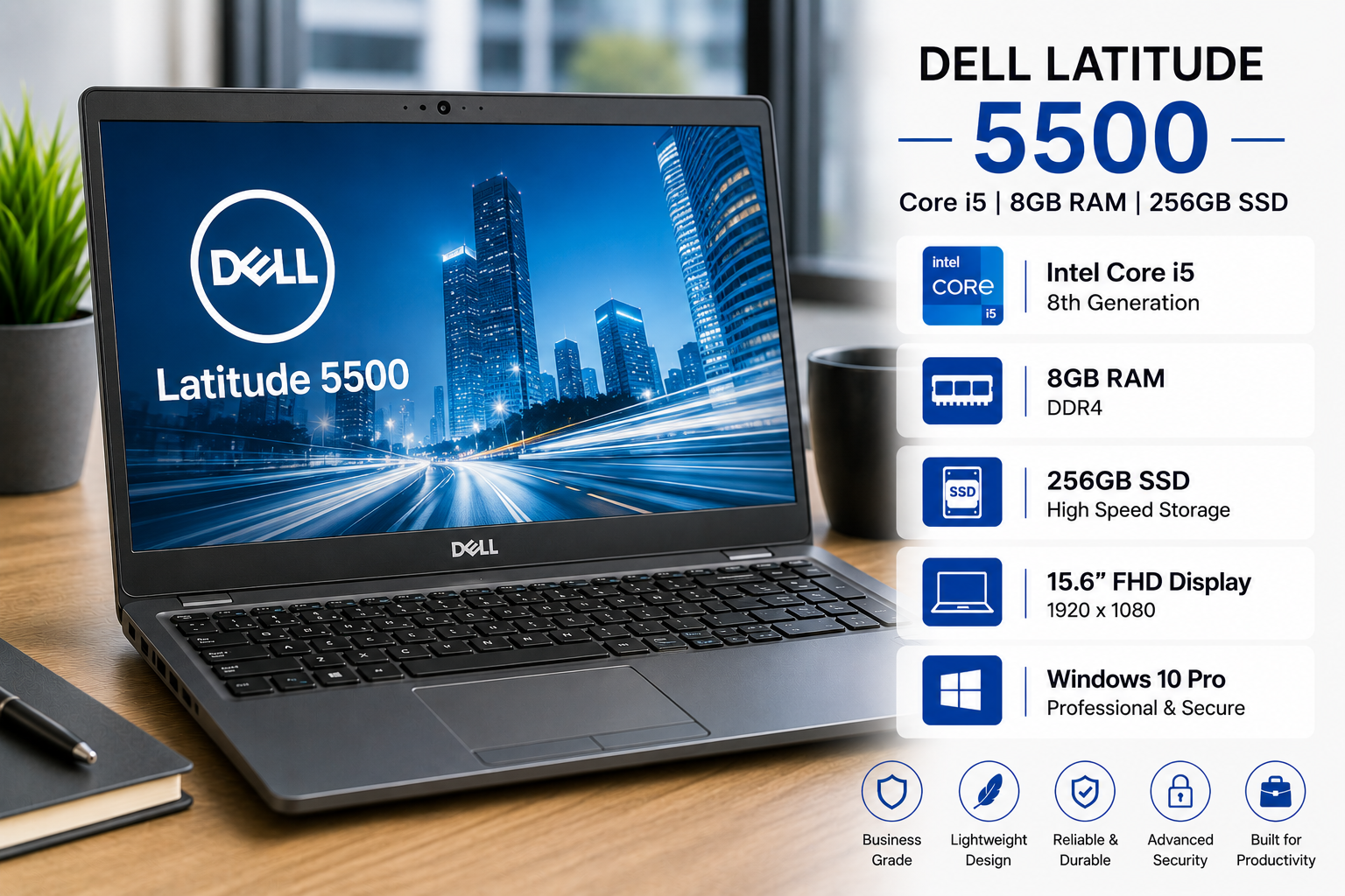 Dell Latitude 5500 Core i5 8GB RAM 256GB SSD - Refurbished