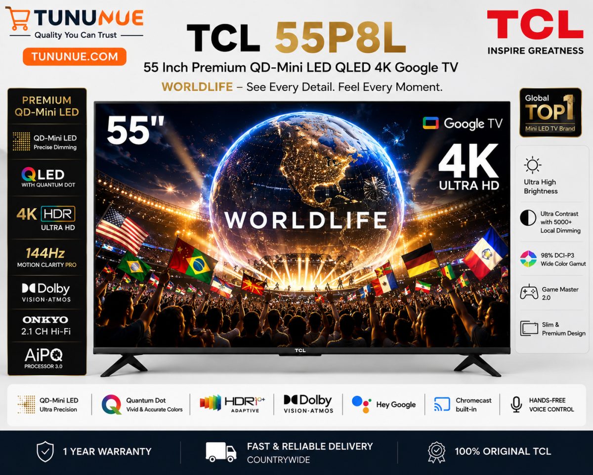 TCL 55P8L 55 Inch Premium QD-Mini LED QLED 4K Google TV
