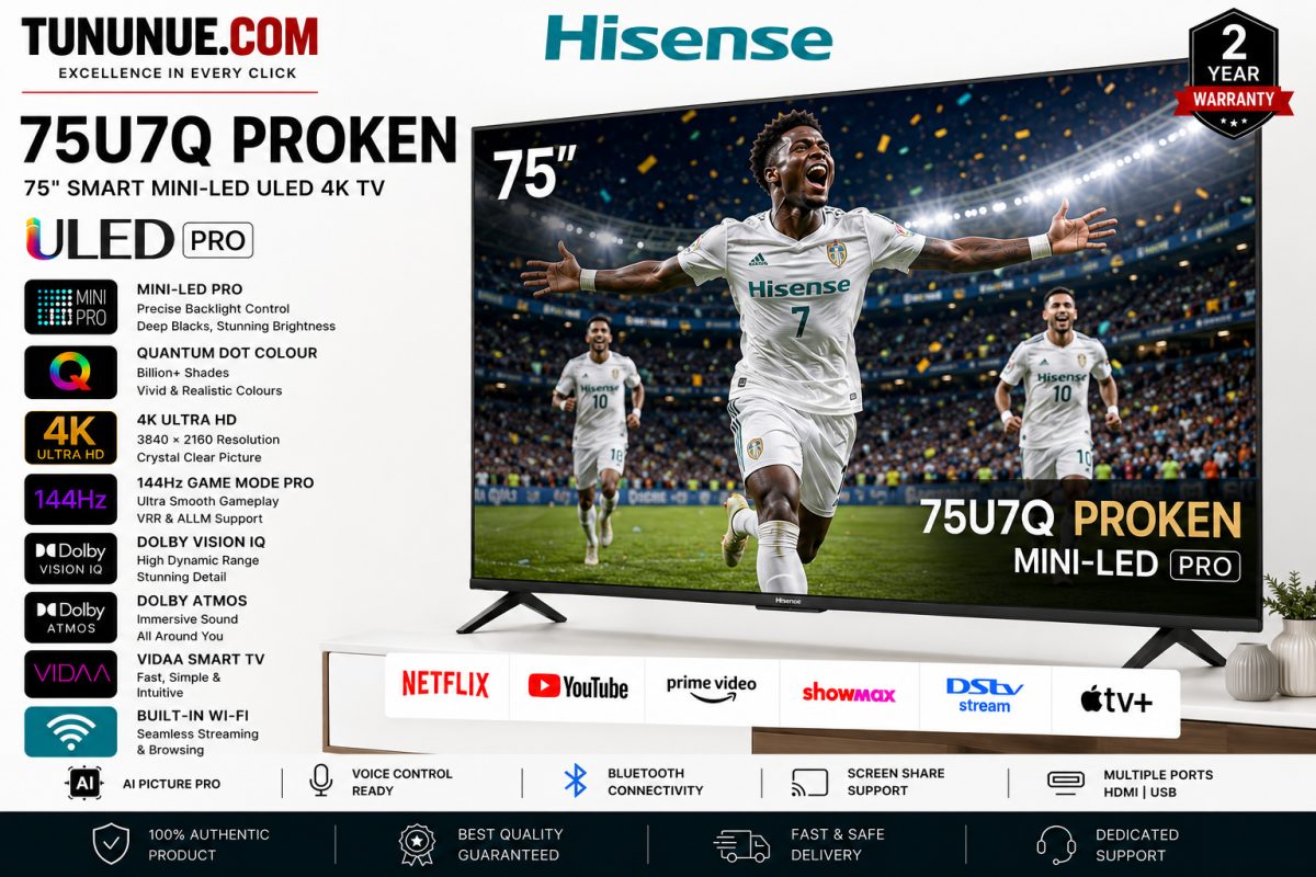 Hisense 75U7Q PRO KEN 75 Inch Smart Mini-LED ULED 4K UHD TV