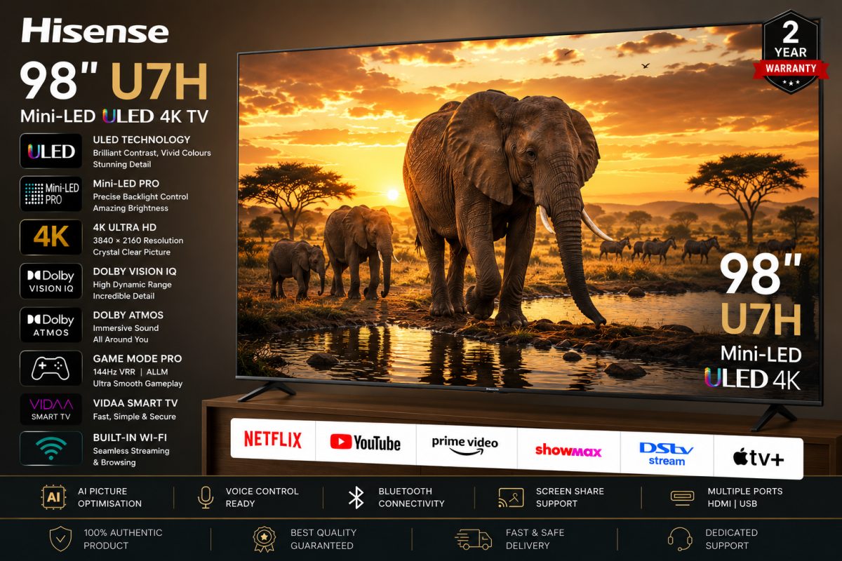 Hisense 98U7H 98 Inch Smart Mini-LED ULED 4K UHD TV