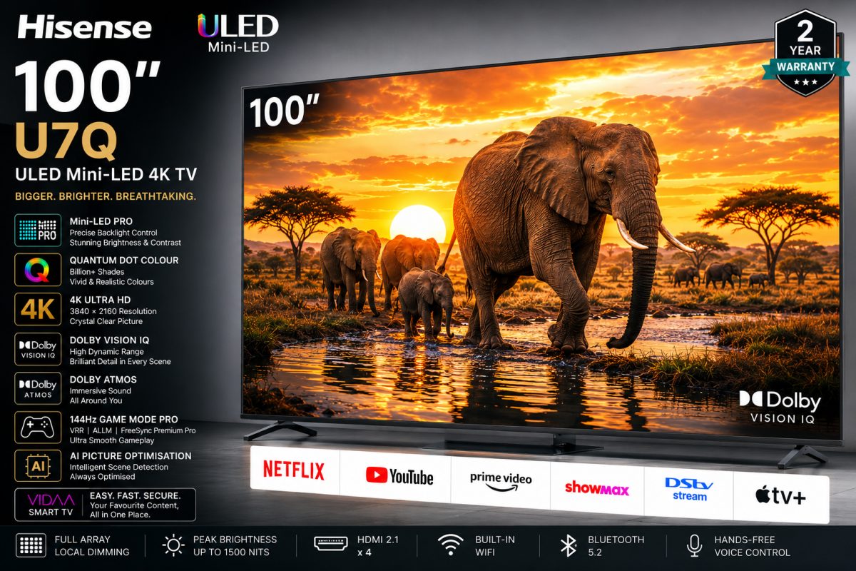 Hisense 100U7Q 100 Inch Smart Mini-LED ULED 4K UHD TV