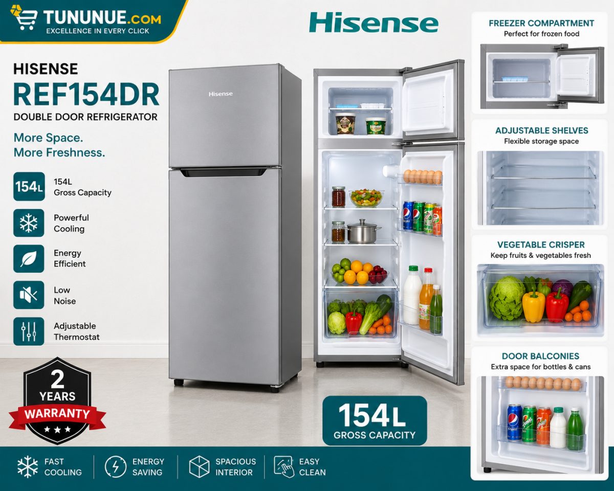 Hisense REF154DR 154L Double Door Refrigerator
