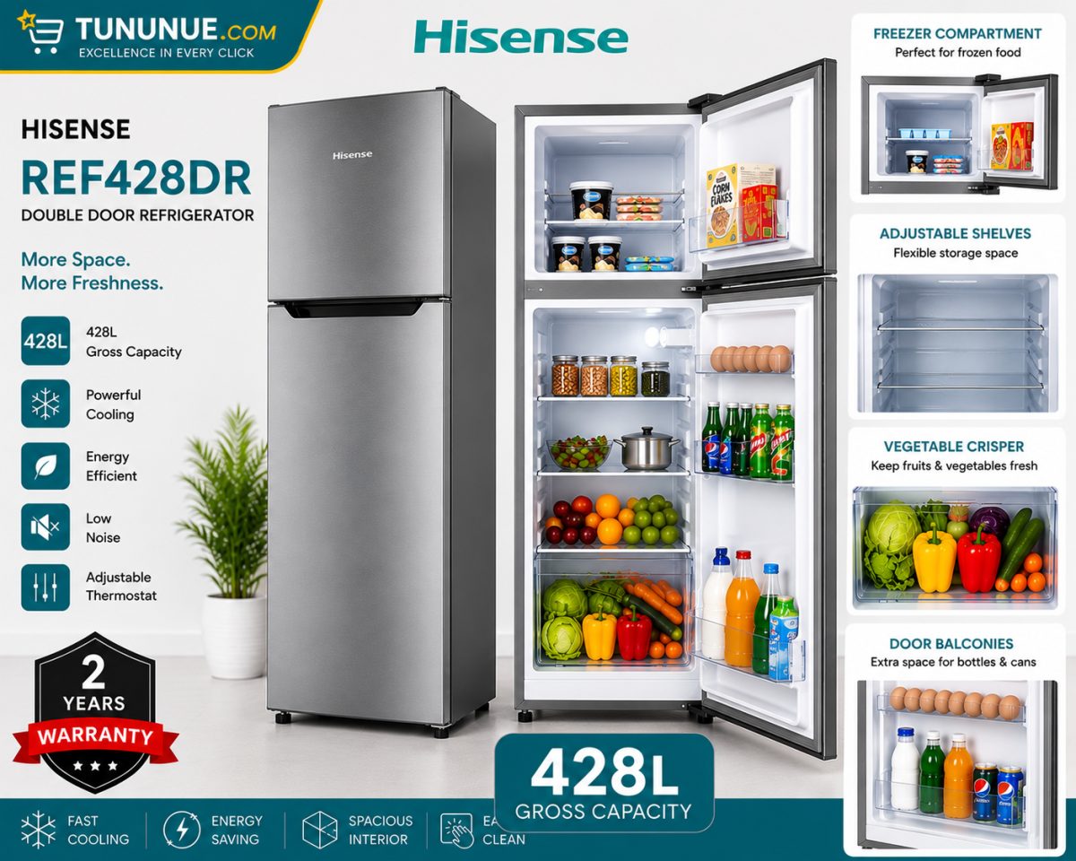 Hisense REF428DR 428L Double Door Refrigerator