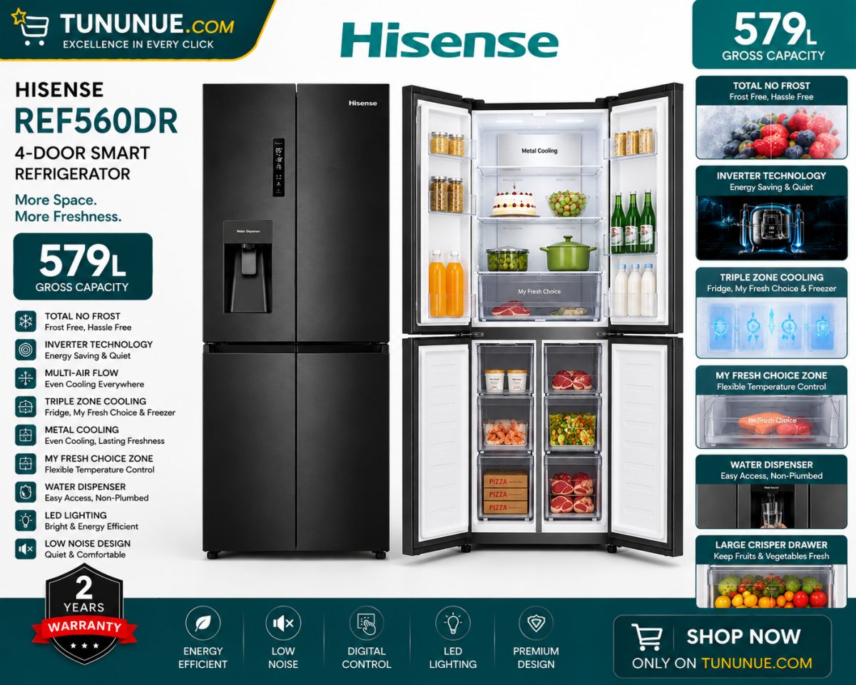 Hisense REF560DR 579L 4-Door Smart Refrigerator