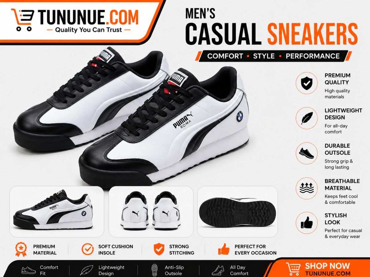 Puma Roma White Black Casual Sneakers Brand New