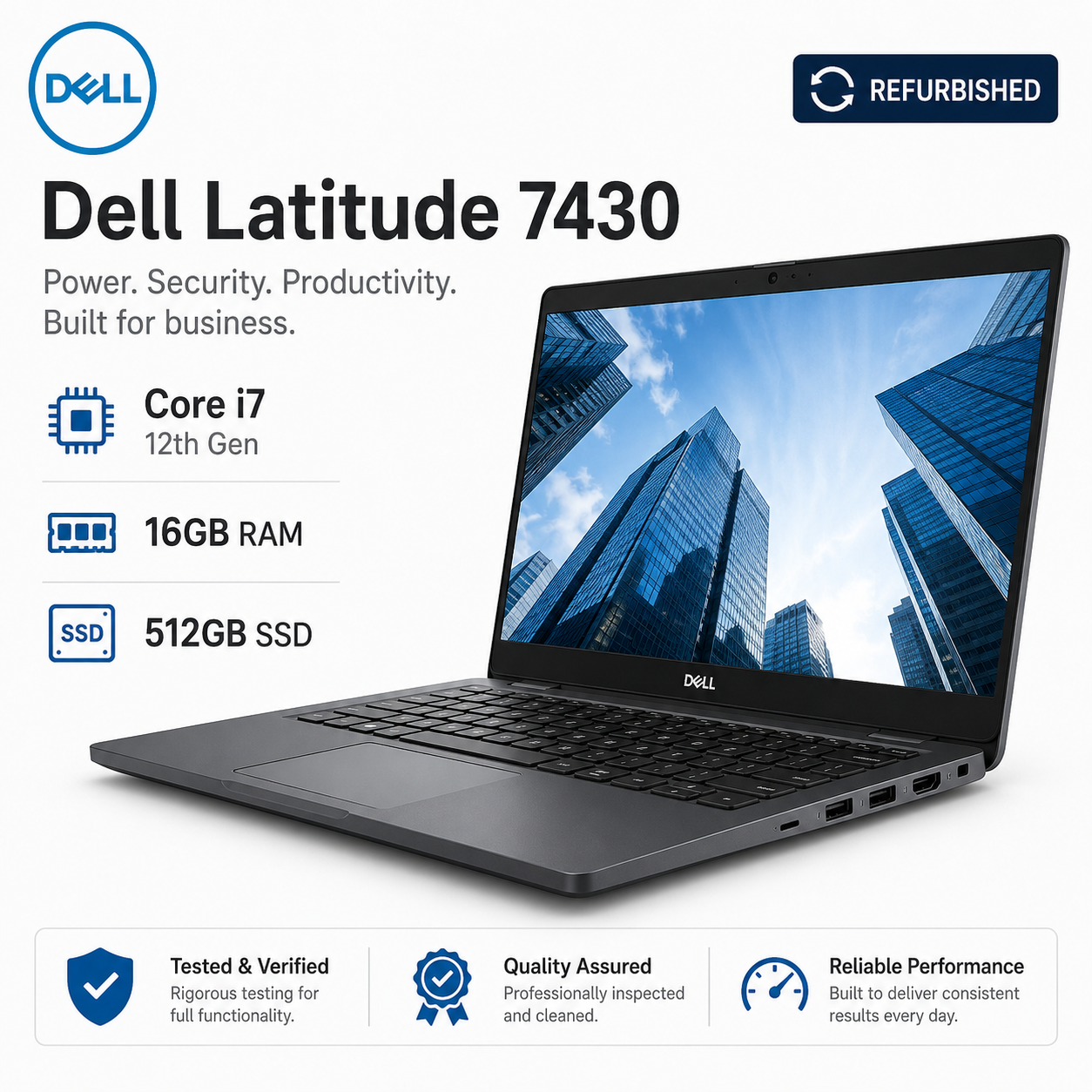 Dell Latitude 7430 Core i7 12th Gen 16GB RAM 512GB SSD - Refurbished